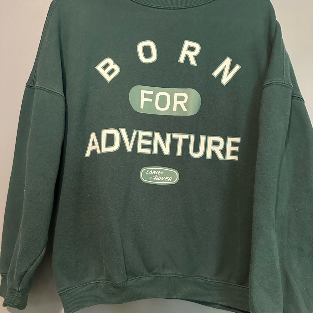 PacSun Dark Green Land Rover Sweatshirt- Size S